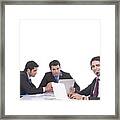 Portrait Of A Businessman In A Meeting Framed Print