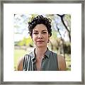 Portrait Of A Confident Young Woman At The Park Framed Print