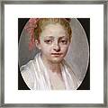Portrait Of A Girl Wearing A White Chemise Framed Print