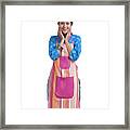 Portrait Of A Young Women Wearing An Apron Framed Print