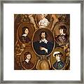 Portrait Of Constantijn Huygens And His Five Children Framed Print