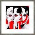 Portraits - Red And Black 6sd Framed Print