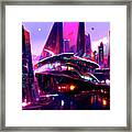 Postcards From The Future - Neon City, 07 Framed Print