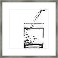 Pouring Water Into A Glass On White Framed Print