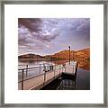 Poway Lake Clouds And Rainbow Framed Print