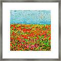 Prairie Of Wildflower Field - Modern Impressionist Artwork Framed Print