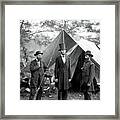 President Abraham Lincoln John Mcclerand Allan Pinkerton Bw Framed Print