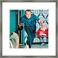 President Richard Nixon Bowling At The White House - Color Version Framed Print