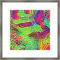 Primary Ripples In Green Framed Print