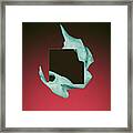 Protean - Abstract Surreal Geometric Tiger Skull Framed Print