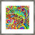 Psychedelizard - Psychedelic Rainbow Chameleon Framed Print