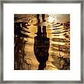 Puddle Reflection 01 Warm Golden City Light Framed Print