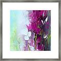 Purple And White Abstract Flowers - Abstract Floral Painting #31 Framed Print