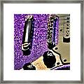 Fender Mustang Guitar Purple Lavender Sparkle Vintage Framed Print