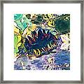 Purple Reflections An Expressionist Sunflower Framed Print