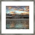 Pyramid Lake Foggy Sunrise Framed Print