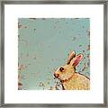 Rabbit In Blue Framed Print
