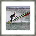 Windsurf Racing Jibe Framed Print