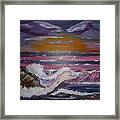 Raging Sea Painting # 363 Framed Print