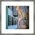 Rainbow Row Homes Framed Print