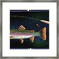 Rainbow Trout And Fly Rod Framed Print