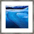 Rainy Lake Winter Blue Hour Framed Print