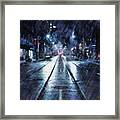 Rainy Night Downtown Framed Print