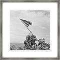 Raising The Flag On Iwo Jima - Ww2 - 1945 Framed Print