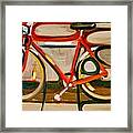 Red Abstract Bicycle Art Print Framed Print