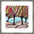 Red And Orange Tree Stand Framed Print
