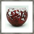 Red And White Glass Bowl Framed Print