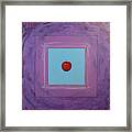 Red Apple Icon On Blue And Purple Square Framed Print