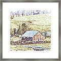 Red Barn In The Valley Framed Print
