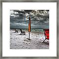 Red Chair On The Beach In Gulf Shores Framed Print