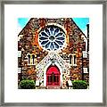 Red Church Door Bethlehem Pa Framed Print