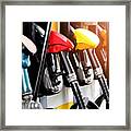 Red Green Yellow Orange Color Fuel Gasoline Dispenser  Background Framed Print