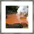 Red Pool Of Steaming Water Framed Print