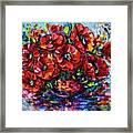 Red Poppies In A Vase Framed Print