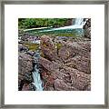 Red Rock Falls Glacier National Park 02 Framed Print
