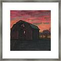 Red Sky White Bluff Framed Print