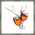 Red Wine In Glasses With Splashes On A White Background Isolated Framed Print