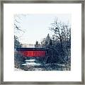 Red Wooden Bridge Framed Print