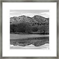 Reflections In Icy Waters Bw Framed Print