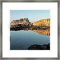 Reflection Of Rocks In The Calm Mediterranean Sea At Sunrise 3 Framed Print
