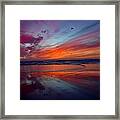 Reflection On Sand - A Fire In The Sky Framed Print