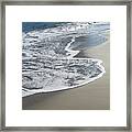 Relaxing Sea Water, Waves And Sandy Beach Framed Print