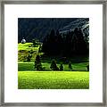 Remote Chapel In Rural Landscape At Mountain Grossvenediger In Tirol In Austria Framed Print