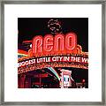 Reno City Framed Print