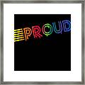 Retro Proud Rainbow Gay Pride Dripping Paint Framed Print