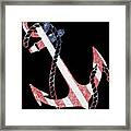 Retro Usa Flag Anchor Framed Print